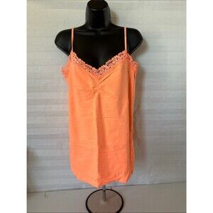 Attention Women's Orange Lace Tank Top L/XL Lightweight Summer Top